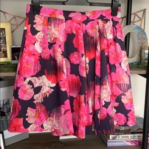 Cynthia Rowley pleated floral skirt